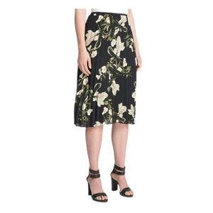 DKNY Womens Black Floral Circle Skirt 2